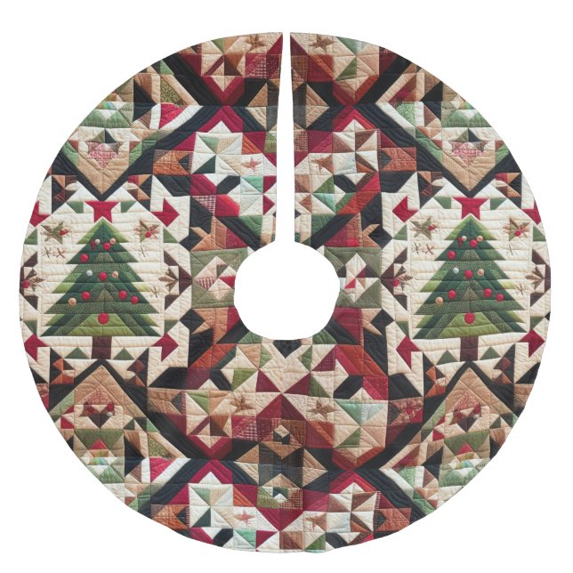 Quilted Weihnachtsdesign Polyester Weihnachtsbaumdecke (Vorderseite)