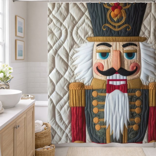 Quilted Weihnachtsnussknacker Duschvorhang (Von Creator hochgeladen)