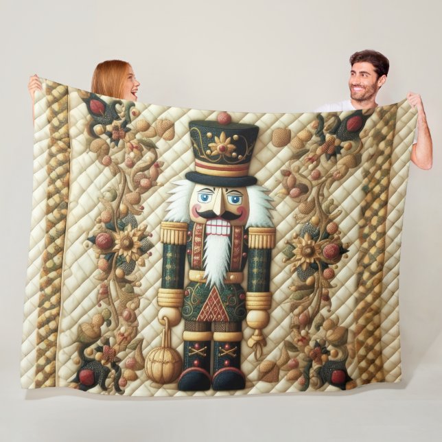 Quilted Weihnachtsnussknacker Fleece-Decke  Fleecedecke (Beispiel)