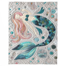 Quilted Whimsical Abstrakt Mermaid