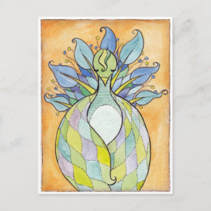 "Quilted Wings" Originalwerk Postkarte