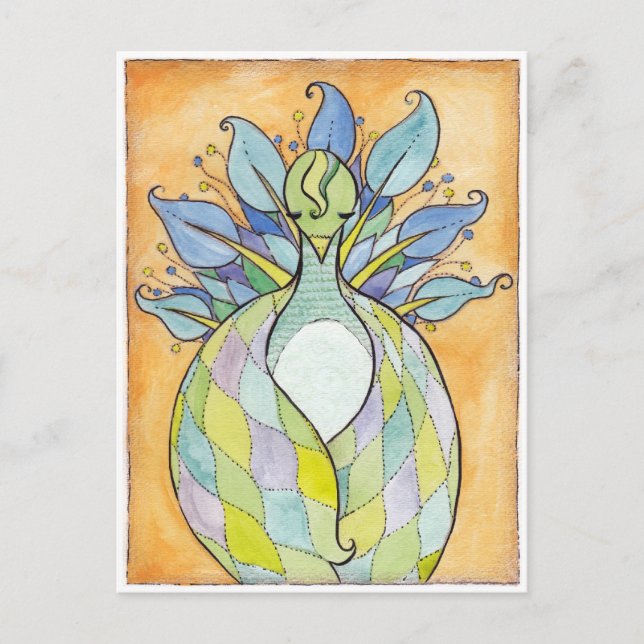 "Quilted Wings" Originalwerk Postkarte (Vorderseite)
