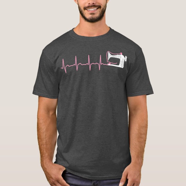 Quilter Apparel Quilter Nähgeschenke Heartbeat T-Shirt (Vorderseite)