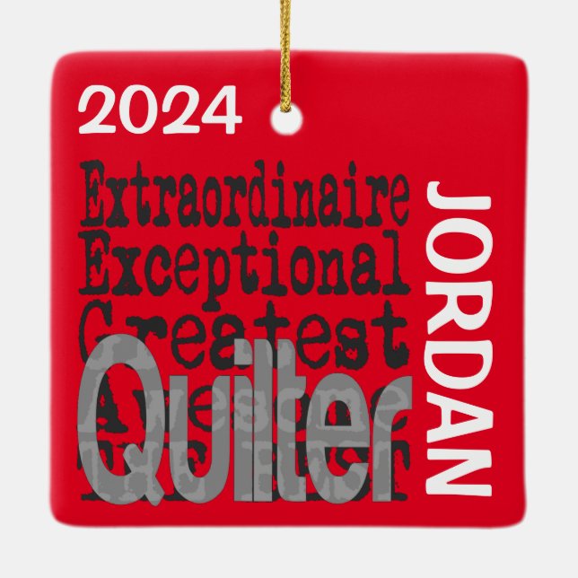 Quilter Extraordinaire CUSTOM Keramikornament (Rückseite)