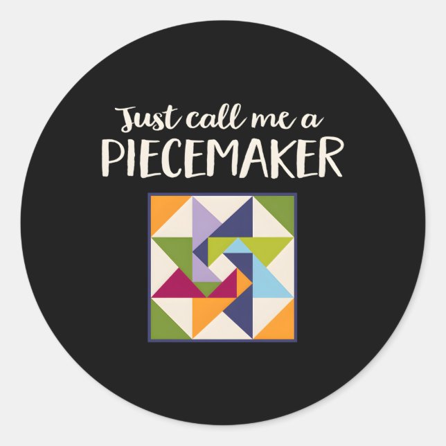 Quilter-Fabric-Quadrate löschen Runder Aufkleber (Vorderseite)