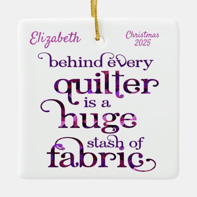 Quilter-Gewebe-Stash-Quilting Keramikornament (Vorderseite)