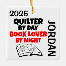 Quilter-Lieben beim Lesen von CUSTOM Keramikornament