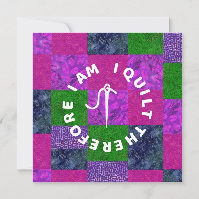 Quilter Mama Oma Quilting Stoff Patchwork  Karte (Vorderseite)