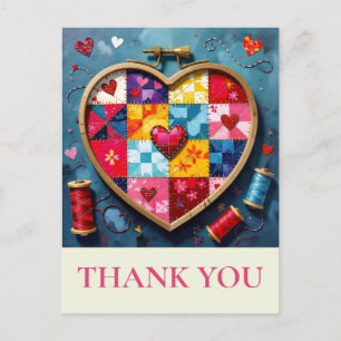 Quilter Nähen Danke Postkarte