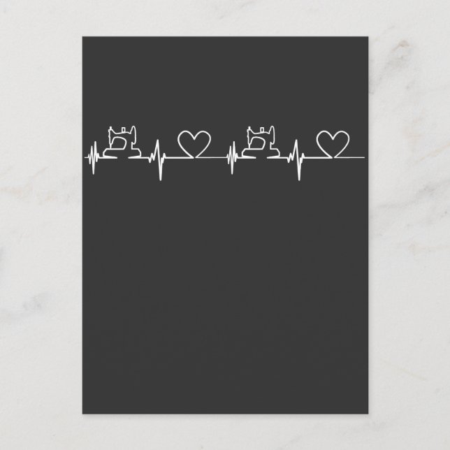 Quilter Nähgeschenke aus Heartbeat EKG Postkarte (Vorderseite)
