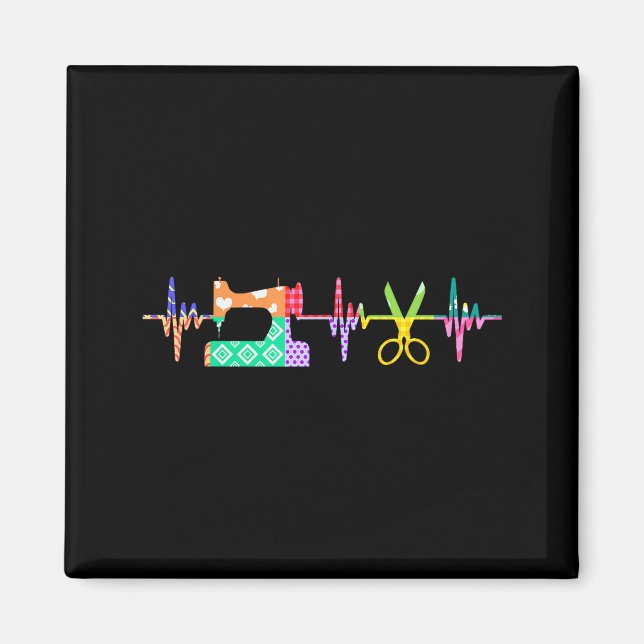Quilter Sewing Heartbeat For Quilting Lover Mm  Magnet (Vorne)