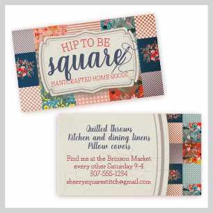 Quilter Steppmuster Blumen Visitenkarte