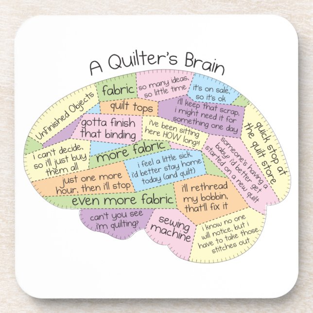 Quilter's Brain Untersetzer (Vorderseite)