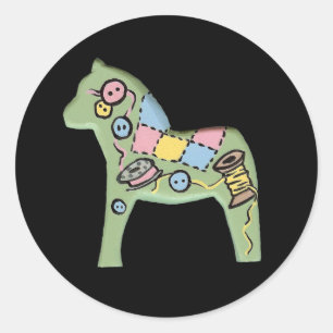 Quilters Dala Horse Sticker