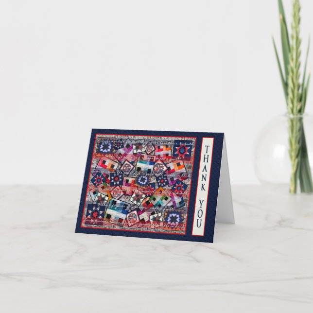 Quilters - danke, Karte-Match Papier zu merken Dankeskarte (Vorderseite)