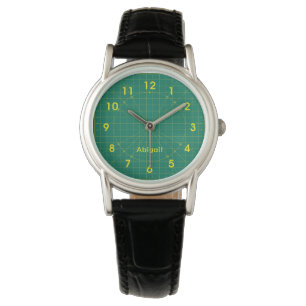 Quilters grüne Schneidematte Armbanduhr