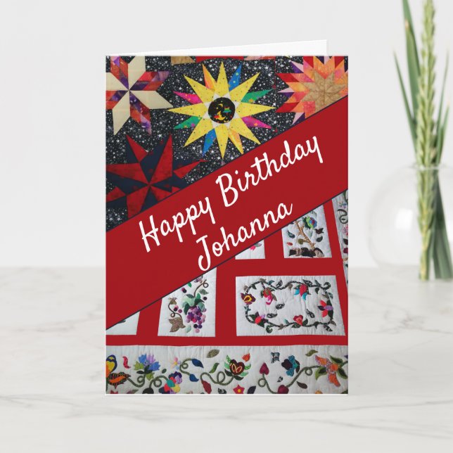 Quilters Happy Birthday Karte (Vorderseite)