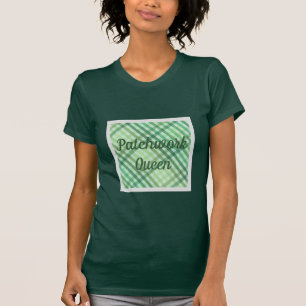 Quilters Niedliches T-Shirt, Green Quilt Patchwork T-Shirt