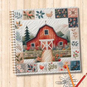 Quilter's Notebook Red Barn Patchwork Notizbuch
