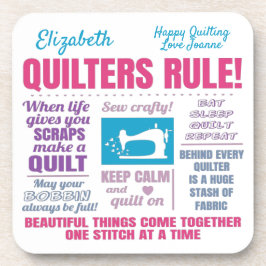 Quilters Quilting Quotes Getränkeuntersetzer