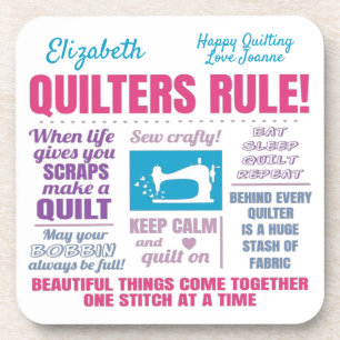 Quilters Quilting Quotes Getränkeuntersetzer