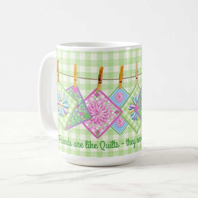 Quilters Tasse - Zitat - Closesline-Steppdecke (Vorderseite Links)