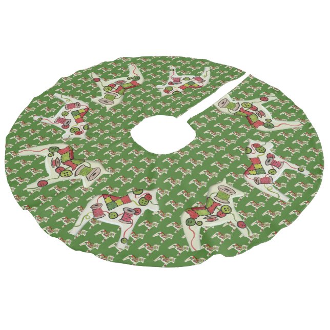 Quilters Weihnachtsbaumrock Leinenimitat Weihnachtsbaumdecke (Schrägansicht)