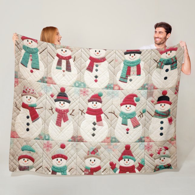 Quiltes Muster von Snowmen Fleece Blanket (Beispiel)