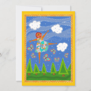 Quiltie red head Girl-12x18-Flachkarte Karte