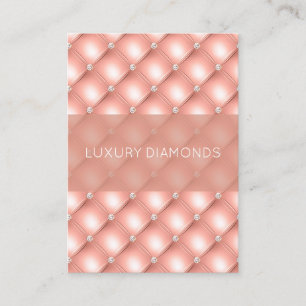 Quiltierte Diamond Funkelnd Rose Gold Pink Luxus Visitenkarte
