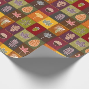 Quiltierte Herbstlaube Geschenkpapier