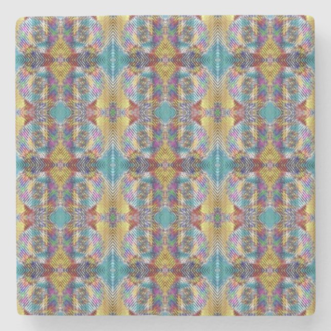 Quiltiertes Design Steinuntersetzer (Vorderseite)