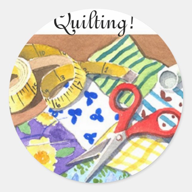Quilting-Begriffe Runder Aufkleber (Vorderseite)