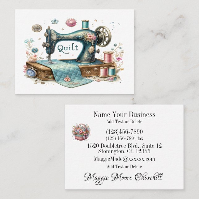 Quilting Business Card Visitenkarte (Vorne/Hinten)