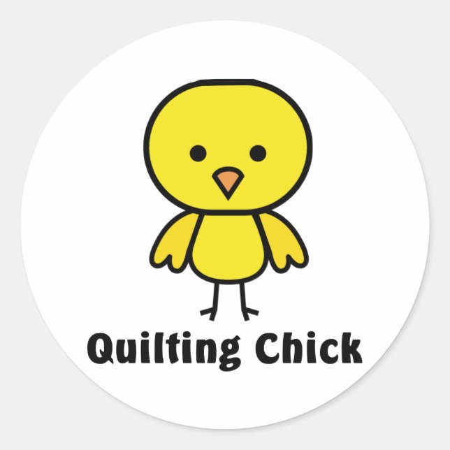 Quilting Chick Runder Aufkleber (Vorderseite)