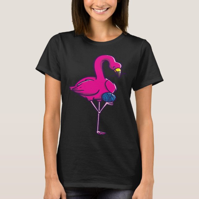 Quilting Crochet Gif for Women Knitting Flamingo T-Shirt (Vorderseite)