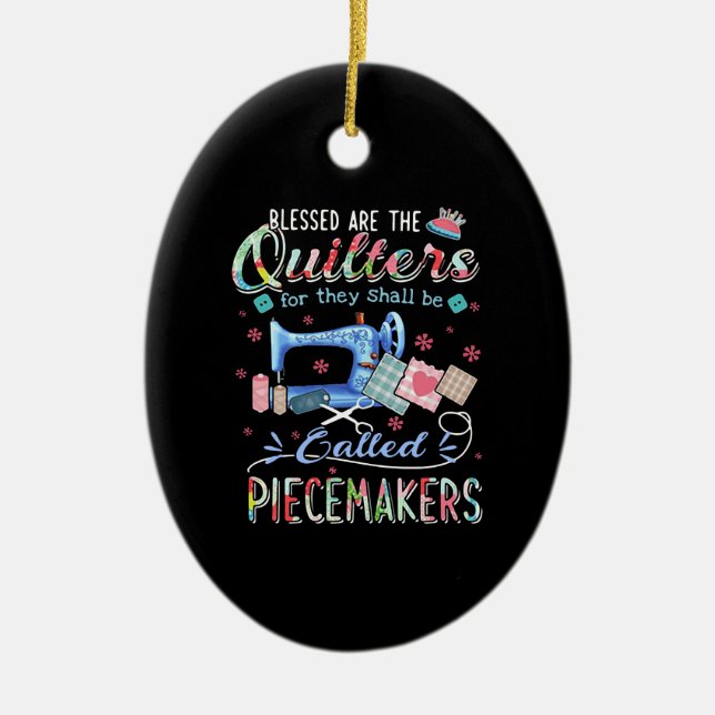 Quilting | Die Stilllegung für sie wird aufgerufen Keramik Ornament (Vorne)