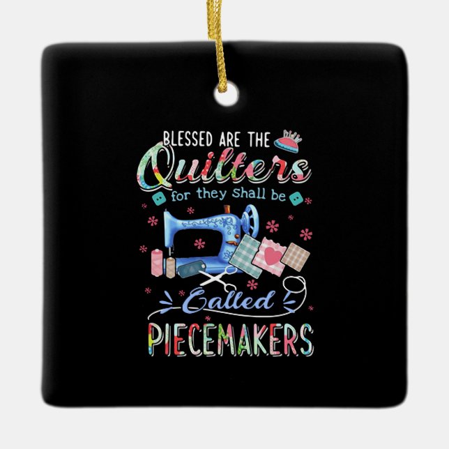 Quilting | Die Stilllegung für sie wird aufgerufen Keramikornament (Vorderseite)