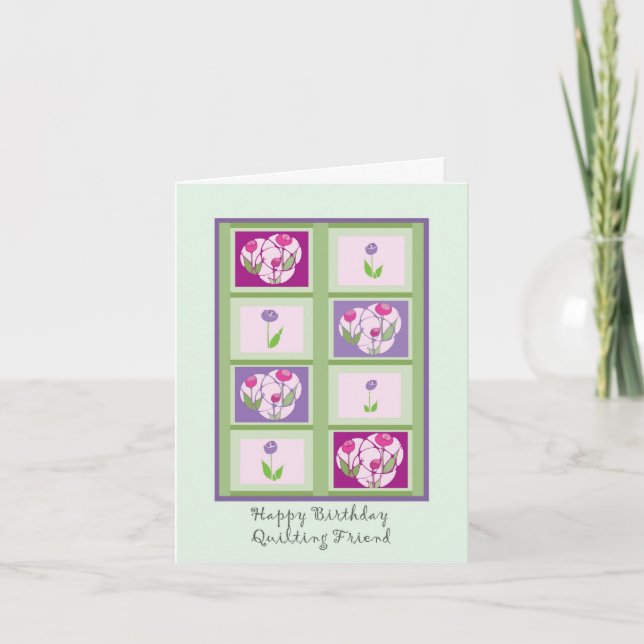 Quilting Friend Geburtstagskarte Karte (Vorderseite)