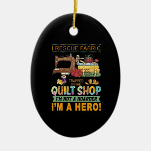 Quilting I Rescue Fabric gefangen das Quilt Keramik Ornament