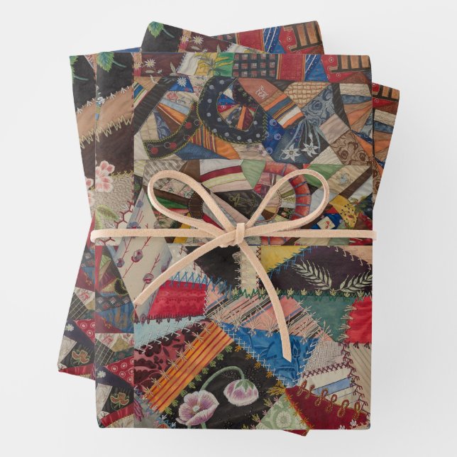 Quilting Patchwork - farbiges Collage Pattern Geschenkpapier Set (Beispiel)