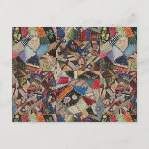 Quilting Patchwork - farbiges Collage Pattern Postkarte