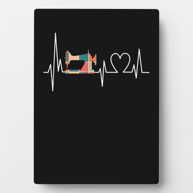 Quilting und Nähen ist meine Liebe Herzschlaggesch Fotoplatte (Vorderseite)