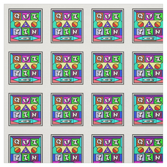 Quilting Word Square Fabric Stoff (Muster)