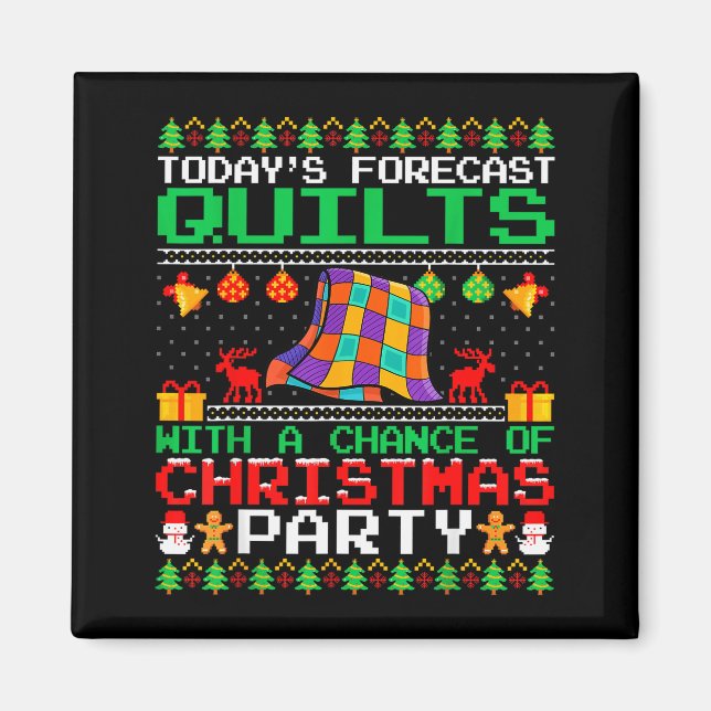 Quilts Christmas Party Quilts Quilting Christmas U Magnet (Vorne)