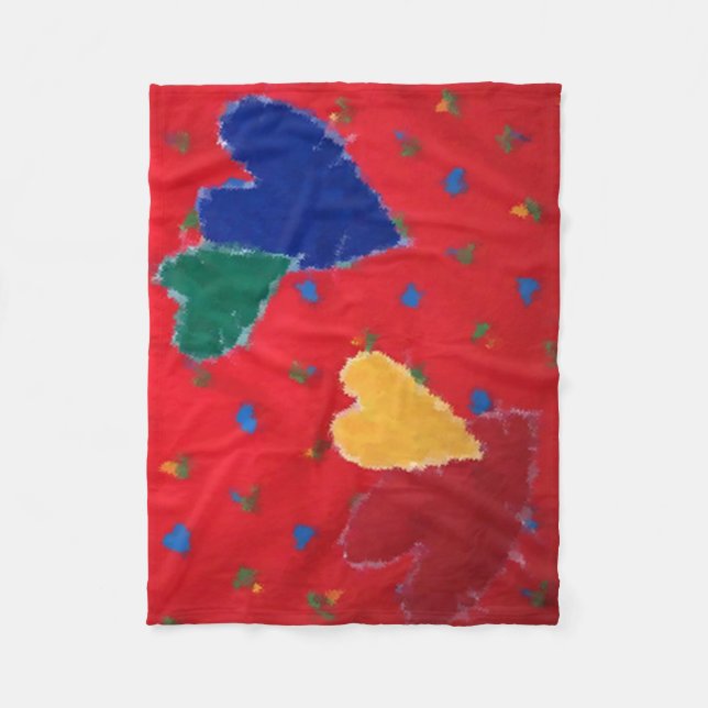 Quilts Herzen Fleecedecke (Vorderseite)