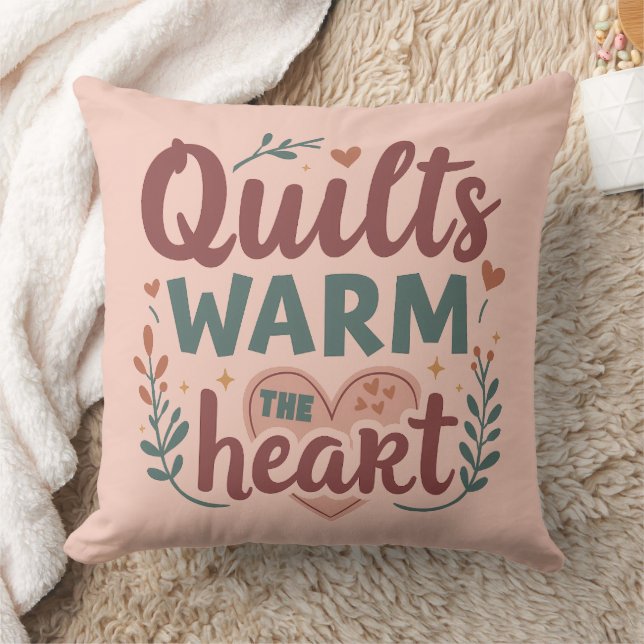 "Quilts Warm The Heart" Gemütlicher Quiltekern Kissen (Decke)