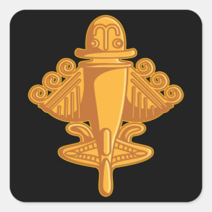 QUIMBAYA AIRPLANE Alte Alien Theoretiker Quimbaya Quadratischer Aufkleber