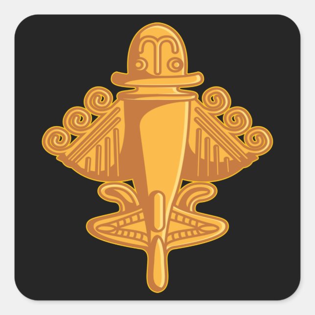QUIMBAYA AIRPLANE Ancient Alien Theorist Quimbaya Quadratischer Aufkleber (Vorderseite)
