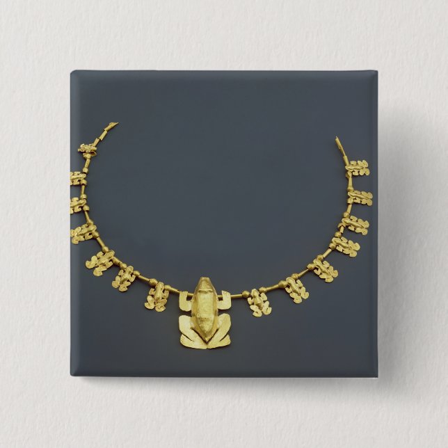 Quimbaya Halskette mit Fröschen, von Kolumbien Button (Vorderseite)